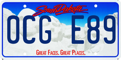 SD license plate 0CGE89