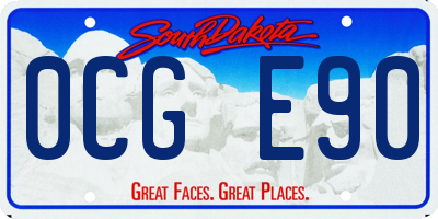 SD license plate 0CGE90