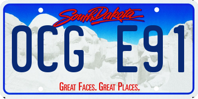 SD license plate 0CGE91