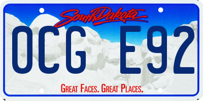 SD license plate 0CGE92