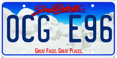 SD license plate 0CGE96