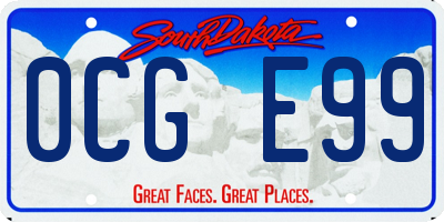 SD license plate 0CGE99