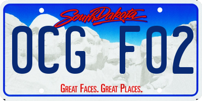 SD license plate 0CGF02