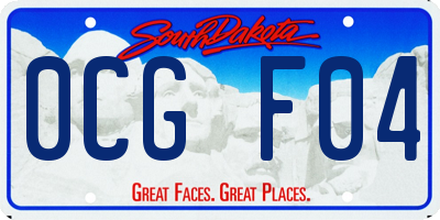 SD license plate 0CGF04