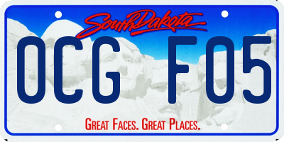 SD license plate 0CGF05