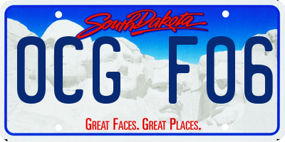 SD license plate 0CGF06