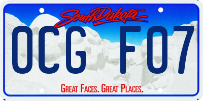 SD license plate 0CGF07