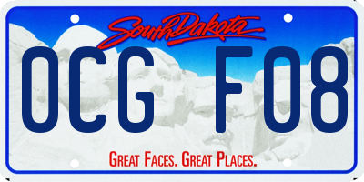 SD license plate 0CGF08
