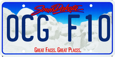 SD license plate 0CGF10