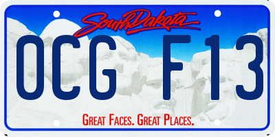 SD license plate 0CGF13