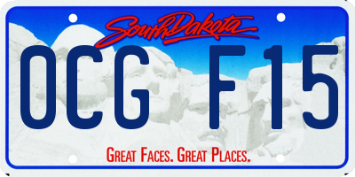 SD license plate 0CGF15