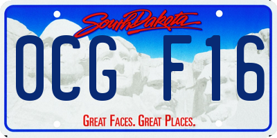 SD license plate 0CGF16