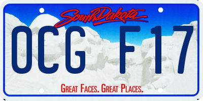 SD license plate 0CGF17