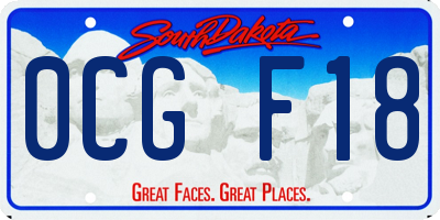 SD license plate 0CGF18