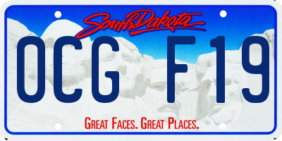 SD license plate 0CGF19