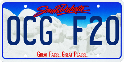 SD license plate 0CGF20