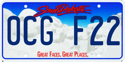 SD license plate 0CGF22