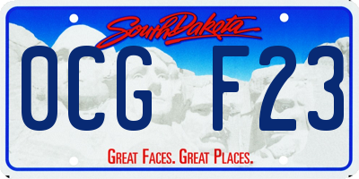 SD license plate 0CGF23