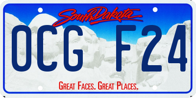 SD license plate 0CGF24