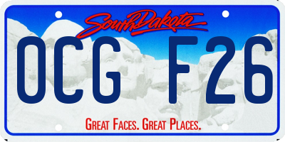SD license plate 0CGF26