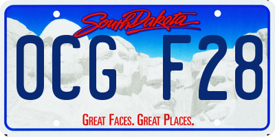 SD license plate 0CGF28