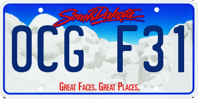 SD license plate 0CGF31