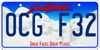 SD license plate 0CGF32
