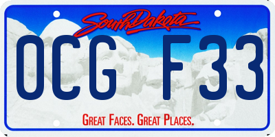 SD license plate 0CGF33
