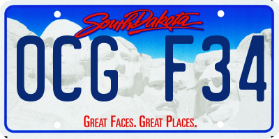 SD license plate 0CGF34