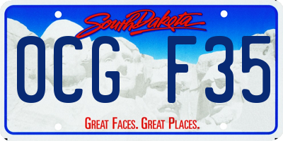 SD license plate 0CGF35