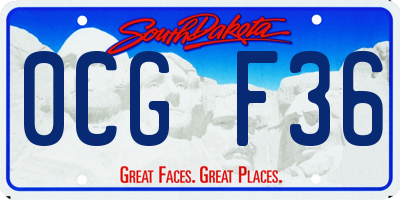 SD license plate 0CGF36
