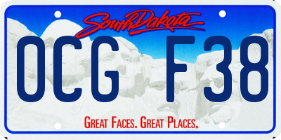 SD license plate 0CGF38