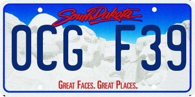 SD license plate 0CGF39