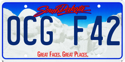 SD license plate 0CGF42