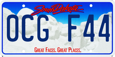 SD license plate 0CGF44