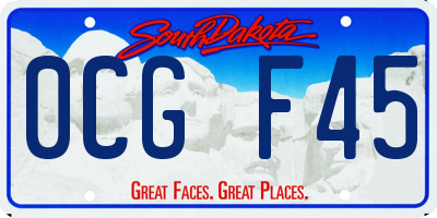 SD license plate 0CGF45