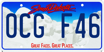 SD license plate 0CGF46
