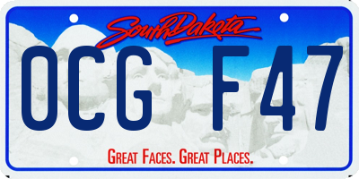 SD license plate 0CGF47
