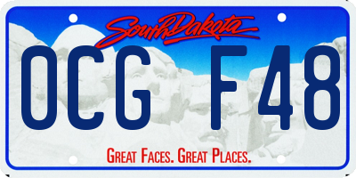 SD license plate 0CGF48