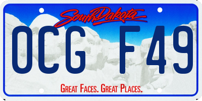 SD license plate 0CGF49