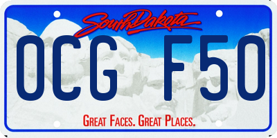 SD license plate 0CGF50