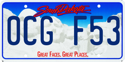 SD license plate 0CGF53