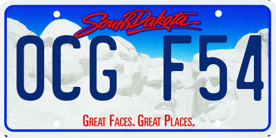 SD license plate 0CGF54