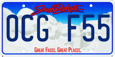 SD license plate 0CGF55