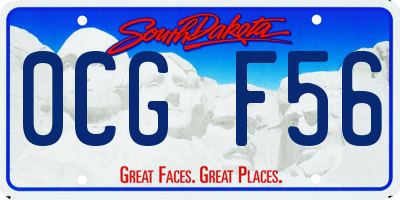 SD license plate 0CGF56