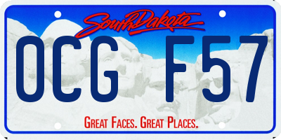 SD license plate 0CGF57