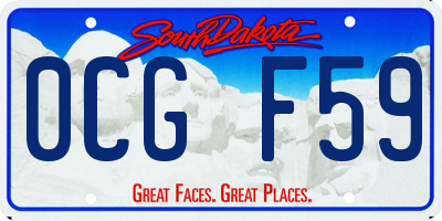 SD license plate 0CGF59