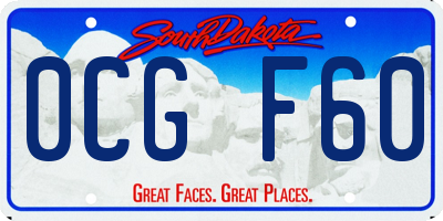 SD license plate 0CGF60