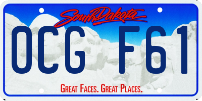 SD license plate 0CGF61