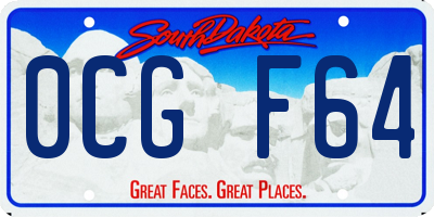 SD license plate 0CGF64